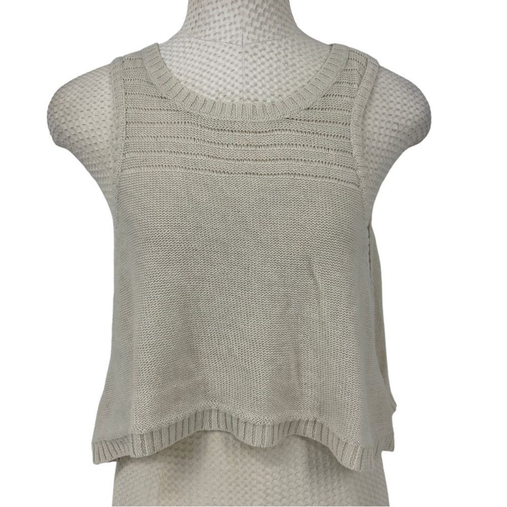 American Eagle Open Back Sweater Tank | Off White Knit | Size M